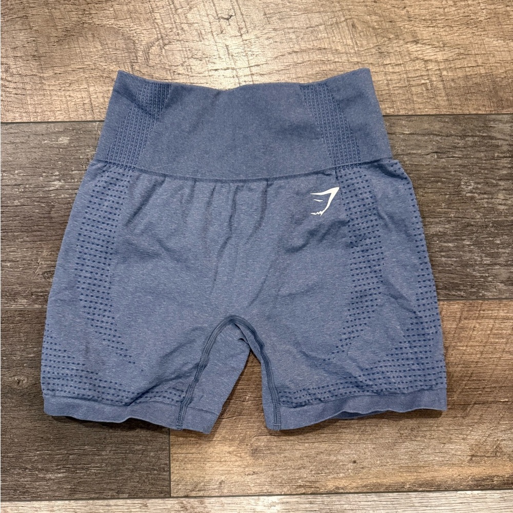 Gymshark Blue Seamless High-Waist Athletic Shorts